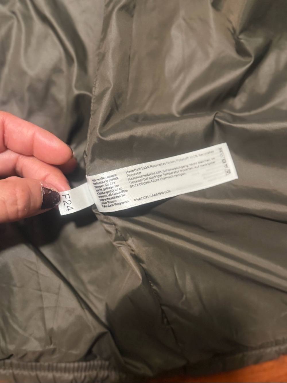Eileen Fisher Petite Down Jacket in Olive - Picture 9 of 10
